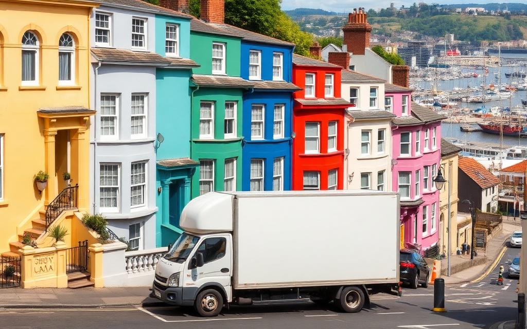 Man with a van removals and residential streets in Bristol