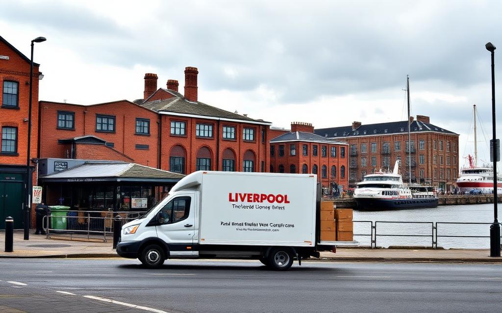 Man with a van removals and residential streets in Liverpool