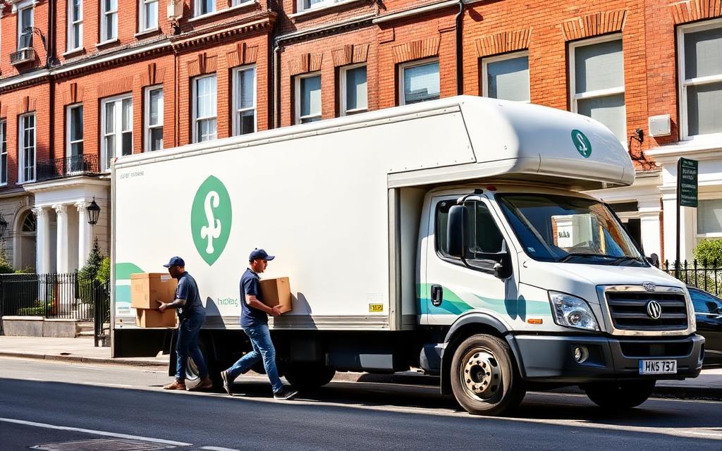Man with a van removals and residential streets in London