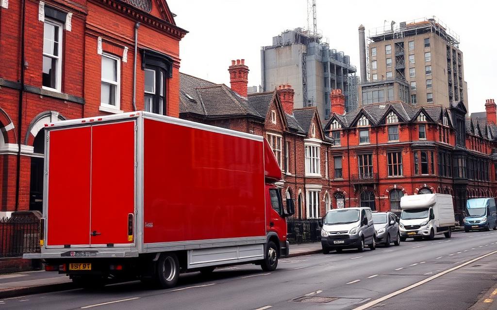 Man with a van removals and residential streets in Manchester