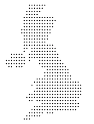 Dotted map of the United Kingdom