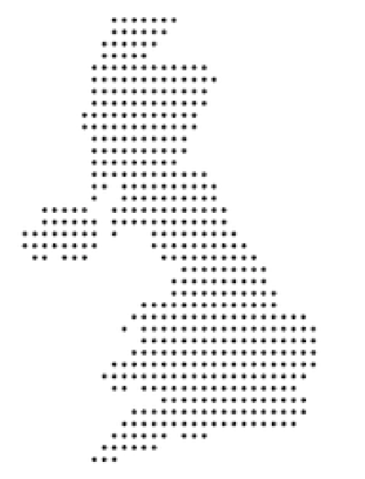 Map-style illustration representing UK-wide van hire coverage